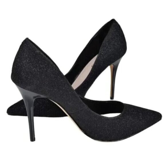 NWT Le Chateau Black Glitter Sparkly Pump Heels Size 7 - Picture 1 of 7